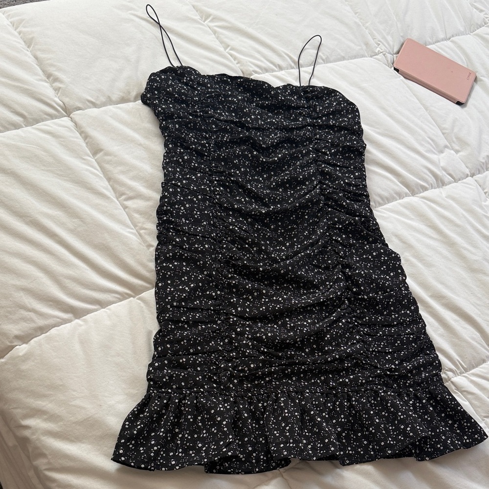 Elegant Black Floral Mini Dress
